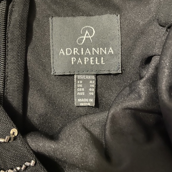 Adrianna Pappel Art Deco Beaded Blouson Dress in Black (knee length) - size 10 - Picture 3 of 3